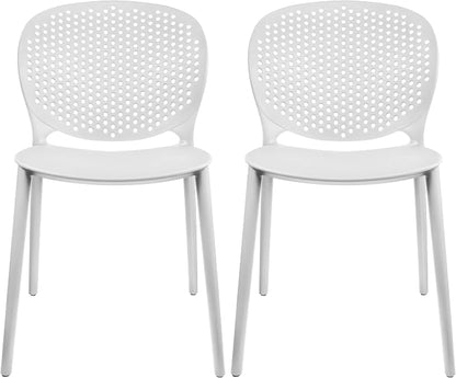 2xhome Set of 2 Patio Dining Chairs | Modern Stackable Outdoor Pool Side Chair by 2xhome
