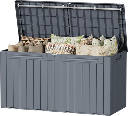 Devoko 100 Gallon Outdoor Storage Box, Waterproof Deck Box Lockable | Weather by DEVOKO