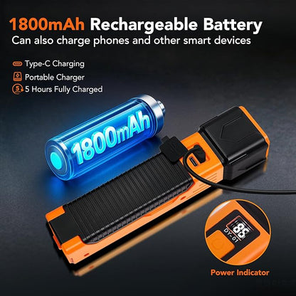 Rechargeable Work Light, 1800mAh COB Portable LED Work Light, Work Flashlight for Car Repair Machine Emergency, 4 Lighting Modes, USB C Cable, Pack of 1
