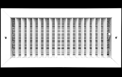 14"w X 6"h Adjustable AIR Supply Diffuser - HVAC Vent Cover Sidewall or Ceiling - Grille Register - High Airflow - White [Outer Dimensions: 15.75"w X 7.75"h]