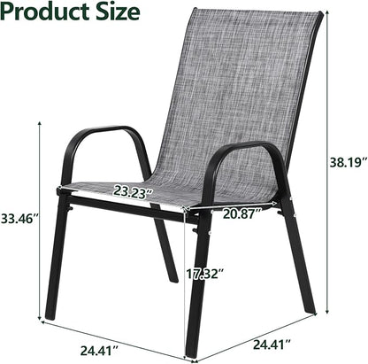 Majnesvon Outdoor Patio Chairs Set of 8, Stackable Patio Chairs, Front Porch - Image 2