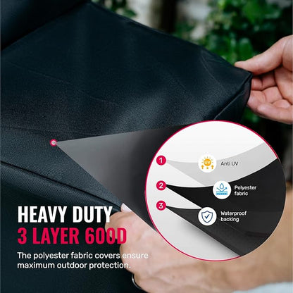 Grillman Grill Cover, BBQ Outdoor Grill Covers, Charcoal, Gas Grills, Waterproof, Rip-Proof, Weather-Resistant, Anti-UV, Barbecue Cover for Traegar 22/575 Series, Pro 22, Z, etc (Black, 41 Inch)