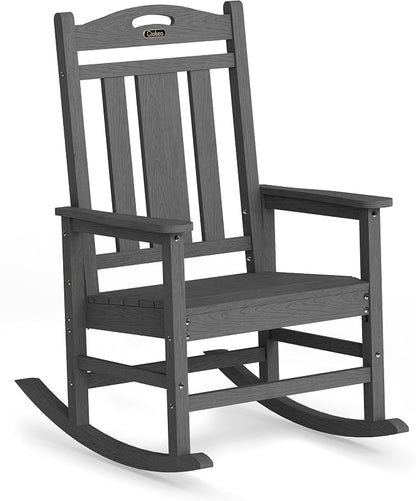 Oversized Outdoor Rocking Chair, 380lbs Heavy-Duty Large Patio Rocker, High by CIOKEA