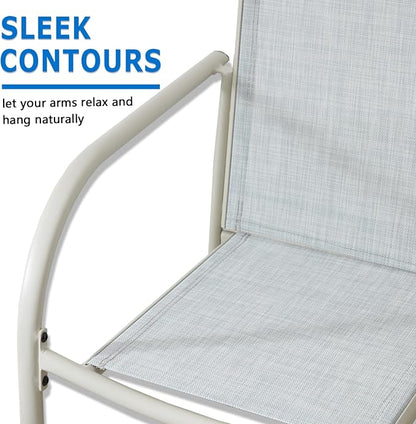 Outdoor Dining Chairs Set of 2, Stackable Patio Chairs - Image 4
