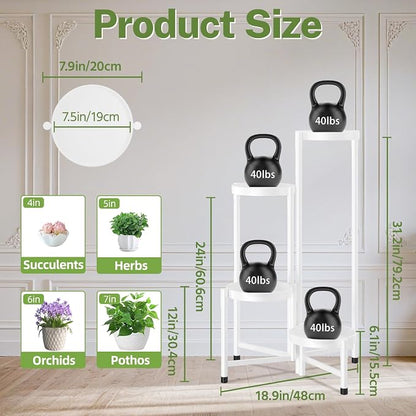 iDavosic.ly Plant Stand Indoor Outdoor, 4 Tier Metal Corner Shelf, Folding - Image 3