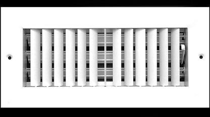 HVAC Premium 10''w x 4''h Adjustable AIR Supply Diffuser - HVAC Vent Cover Sidewall or Ceiling - Grille Register - High Airflow - White [Outer Dimensions: 11.75''w X 5.75''h]