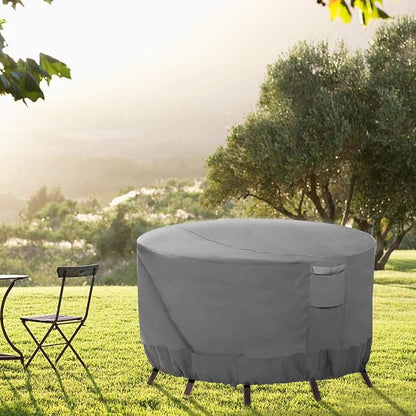 Vailge Round Patio Furniture Covers, 100% Waterproof Outdoor Table Chair Set Covers, Anti-Fading Cover for Outdoor Furniture Set, UV Resistant (Grey, 72"DIAx28"H)
