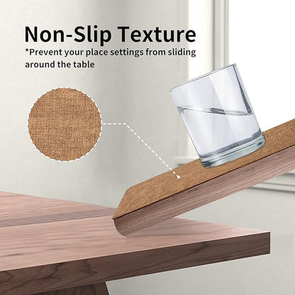 Maxpearl Faux Leather Placemats Set of 4 - Waterproof - Wipe Clean - Heat Resistant - Anti Slip Dining Table Place Mats, Suitable for Indoor & Outdoor Use, 17’’×12’’, Brown
