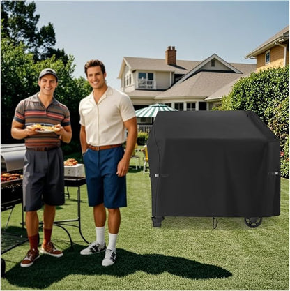 Grill Cover for Weber Searwood 600 XL Pellet Grill, Heavy-Duty 600D Griddle Cover Waterproof BBQ Grill Cover - 51" L×24" W×43" H, Black