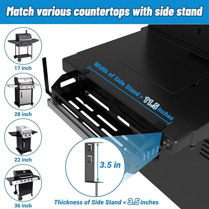 Griddle Caddy for Blackstone Griddles 17"/22"/28"/36"/Prep Cart, Space Saving Blackstone Griddle Accessories, BBQ Grill Storage Organizer with Magnetic Tool Holder & Paper Towel Holder & J-Hooks