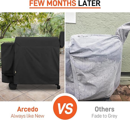 Arcedo Grill Cover Compatible with Traeger Pro 34 Series - Full Length Heavy Duty Waterproof Large Wood Pellet Smoker Covers for Texas Elite, Pro 780, Winter Outdoor BBQ Grill Pro34 Accessories