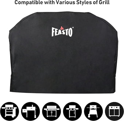 BBQ Grill Cover, 55 Inch Heavy Duty Waterproof Gas Grill Cover with Adjustable Velcro Strap, Anti-UV, Fade Resistant, Fits for Weber, Char Broil, Nexgrill, Royal Gourmet (55"L x 23"W x 42"H)