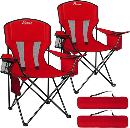 Camping Chairs for Adults 2 Pack, Folding Chair by Romswi
