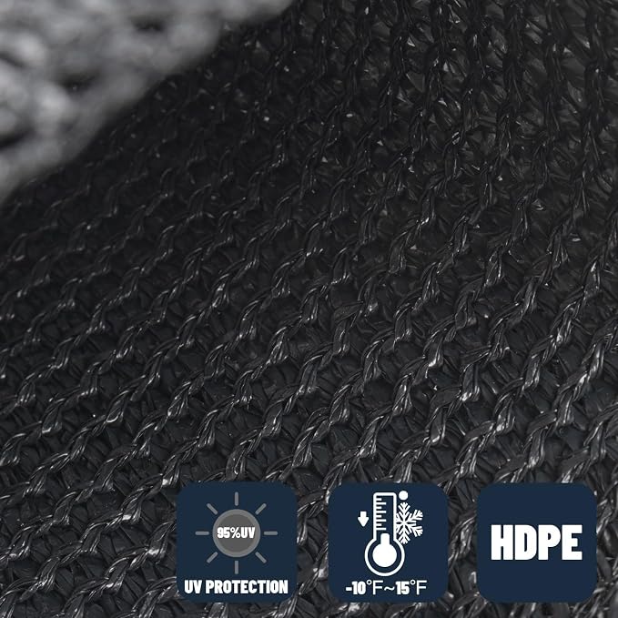 SUNNY GUARD Custom Size 6'x14'x14' Triangle Graphite Grey UV Block Sunshade - Image 4