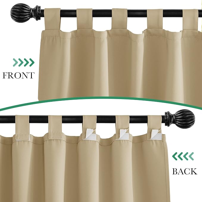 2 Panels Beige Outdoor Curtains - Image 2