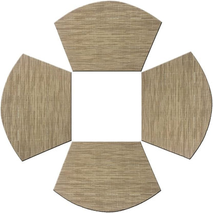 PIGCHCY Wedge Shaped Placemats for Dining Table Washable Vinyl Placemats Heat Resistant Table Mats Set of 4 (Beige)