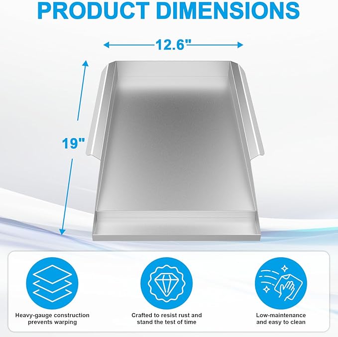 Half Size Griddle Plate for Solaire 30 42 and 56 Inch Grills Stainless Steel Griddle Inserts Replacement Parts Flat Top Griddle for Solaire Grill