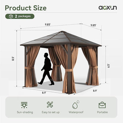 Aoxun 10'x10' Hardtop Gazebo - Image 2