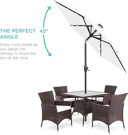 Best Choice Products 7.5ft Solar Umbrella LED Lighted Patio Umbrella, Table - Image 2