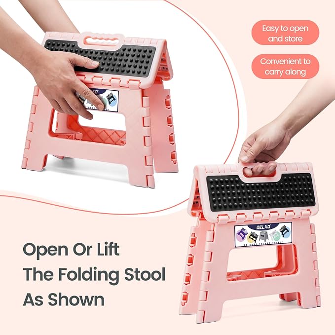 Delxo 9 Inch Kids Step Stool, 300 Lbs Folding Step Stool - Image 5