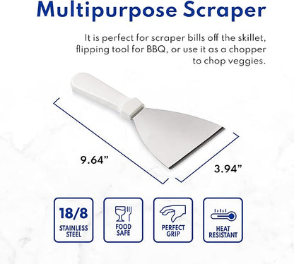New Star Foodservice 38347 Plastic Handle Slant Edge Grill Scrapers, 4 by 8.5-Inch, White