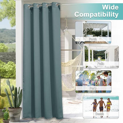 NICETOWN Outdoor Curtainch for Patio Waterproof 84 inch Wide, Thermal Insulated - Image 4