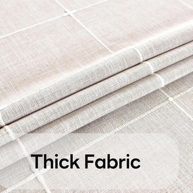 Heavy Duty Cotton Table Cloth for Square Table Farmhouse Vintage Tablecloth Washable Rustic Table Cover (Linen, 52''x52'')
