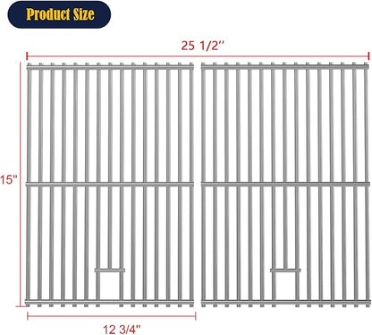 15 inch 2Pack Stainless Steel Grill Grate, Cooking Grate for Cooking Grid Grates Replacement for Select Gas Grill Models by Broil King, Broil-Mate, Huntington and Sterling Gas Models