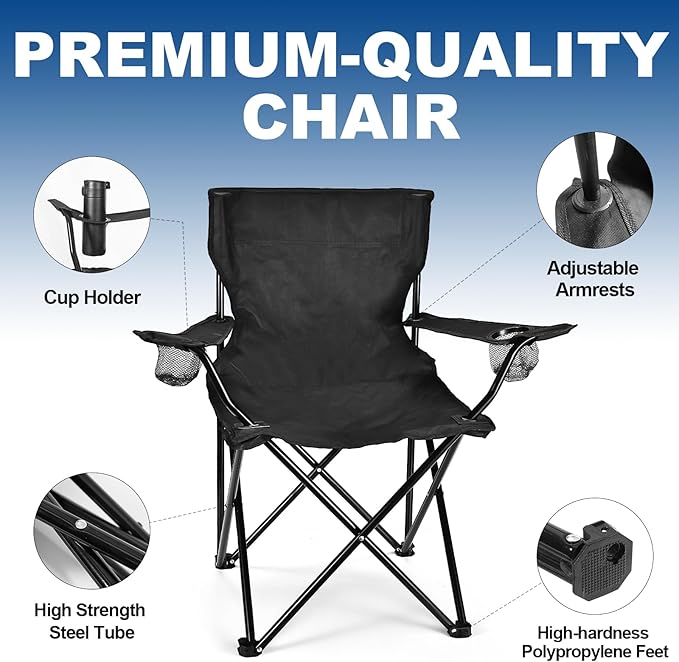 WEIDIORME 2 Pack Lightweight Camping Chairs - Image 5