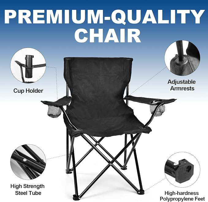 WEIDIORME 2 Pack Lightweight Camping Chairs - Image 4