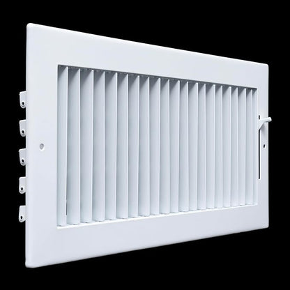[5 Pack] Fits 14x6 Duct Opening Steel Adjustable Air Supply Grille by Handua | Register Vent Cover Grill for Sidewall and Ceiling | White | Out. Dim.: 15.75" X 7.75"