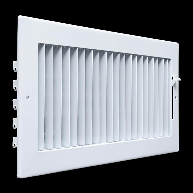 [4 Pack] Fits 14x6 Duct Opening Steel Adjustable Air Supply Grille by Handua | Register Vent Cover Grill for Sidewall and Ceiling | White | Out. Dim.: 15.75" X 7.75"
