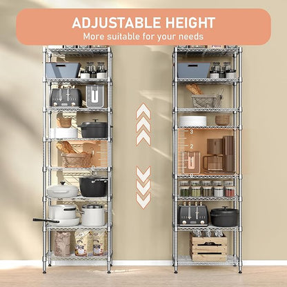 M MZG 8 Tier 2000 lbs Storage Rack Metal Wire Shelving Unit, Storage Standing - Image 4