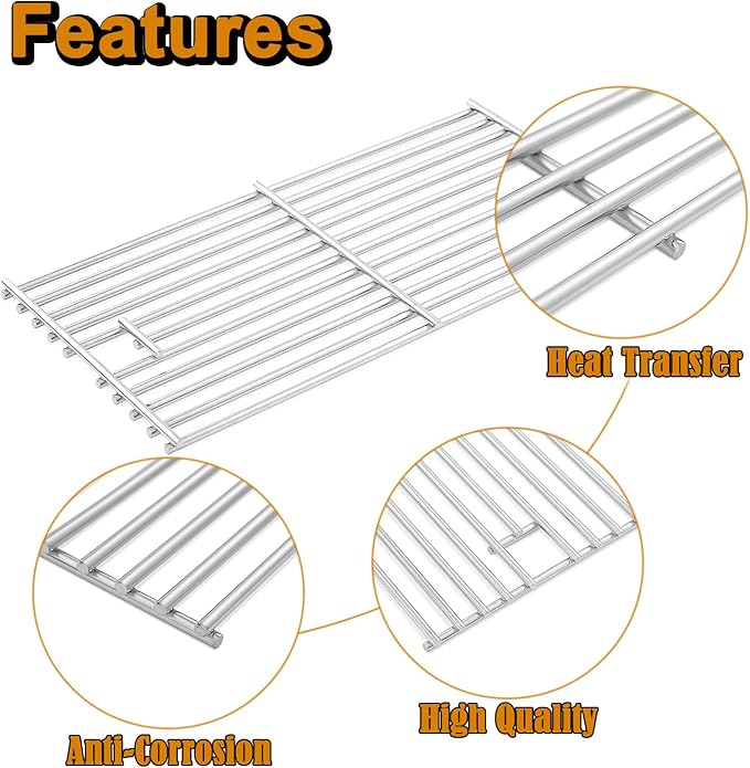 16517 47629 Grill Grates Replacement Parts for Bull Grill Parts 4 Burner 30 Inch Angus 47628 41629 41628 Outlaw 26038 26039 Premium 18249 18248 Lonestar 87049 87048 Lion L75000 Cooking Grates