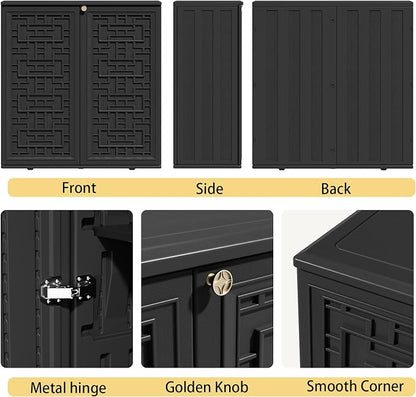 ZZM HDPE Outdoor Storage Shed, Outdoor Plastic Storage Cabinet, Horizontal - Image 5