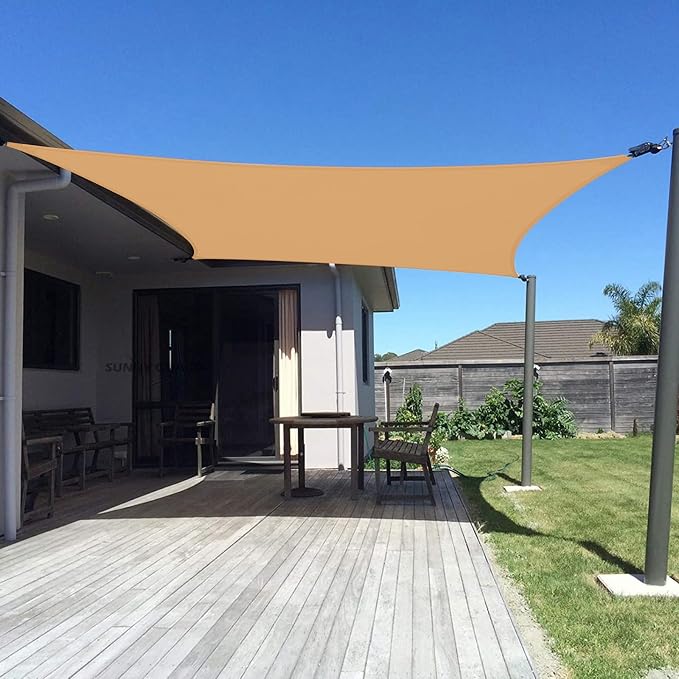SUNNY GUARD Custom Size 4'x6' Peach Fuzz Sun Shade Sail Rectangle UV Block Shade by SUNNYGUARD