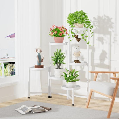 iDavosic.ly Plant Stand Indoor Outdoor, 6 Tier Metal Corner Shelf, Folding - Image 8