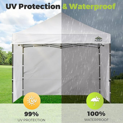 10x10 Pop Up Canopy Sidewall - 1 PC 300D Waterproof Attachable Tent Wall, Privacy Shade for Outdoor Events, Vendor Booths (Tent Not Included, Basic Style)