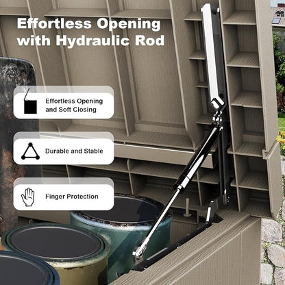 320 Gallon Large Outdoor Storage Box Waterproof, UV Resistant Resin Deck Box - Image 3