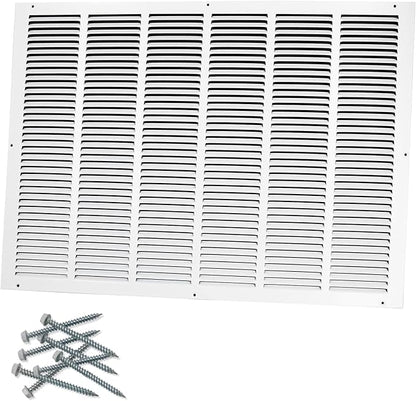 30"W x 20"H [Duct Opening Size] Steel Return Air Grille, Air Return Vent Cover for Ceiling and Sidewall - HVAC Air Vent Covers - [Outer Dimensions: 31.75"W x 21.75"H]