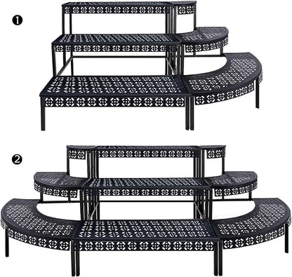 aboxoo 3-Tier Metal Plant Stand, Stair-Step Corner Shelf - Image 8