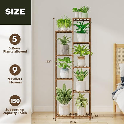 Bamworld 62 " Tall Plant Stand for Indoor Plants Outdoor Corner Plant Shelf | - Image 6