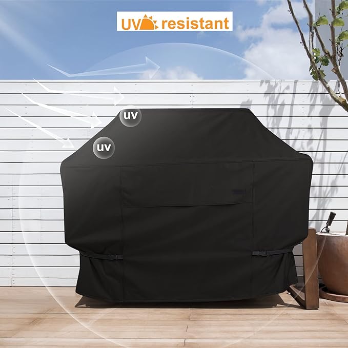 NettyPro Grill Cover for Outdoor Grill 48 inch Waterproof Heavy Duty Gas BBQ Grill Cover for Outside Weber, Char-Broil, Brinkmann, Jenn Air, Nexgrill 2 Burner Barbecue, Black