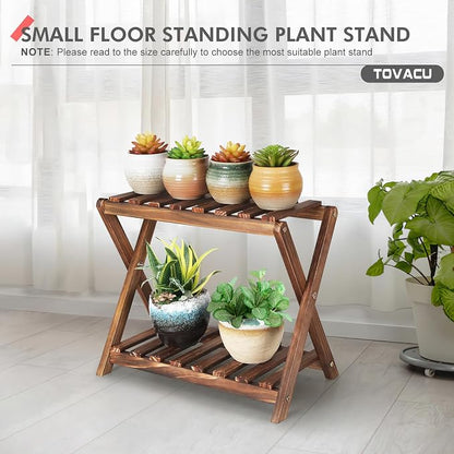 Small Plant Stand Shelf 2 Tier Desk Table Top Flower Succulent Stand | Indoor - Image 6