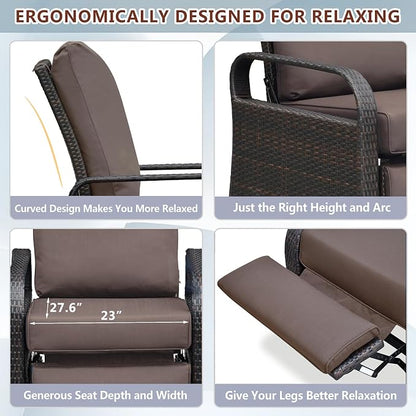 Outdoor Recliner, Aluminum Frame Patio Chaise Lounge Chairs - Image 6