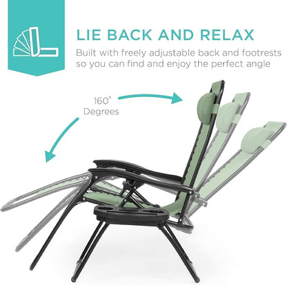 Best Choice Products Set of 2 Adjustable Steel Mesh Zero Gravity Lounge Chair - Image 4