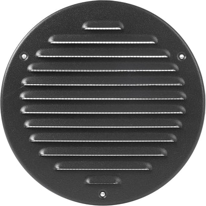 Round Ventilation Grille / 6'' Inch Inside Measurement/Black Metal Air Vent Louver - Inside/Outside use - / 7.25" Inch Outer Measurement
