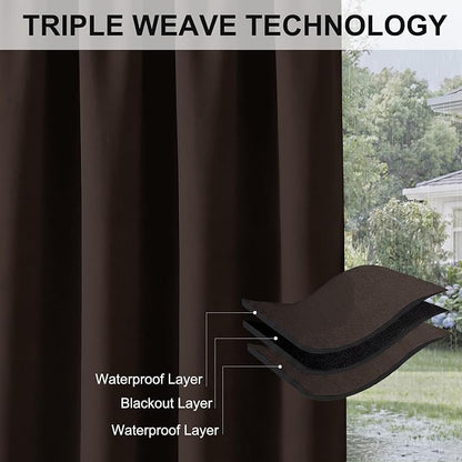 RYB HOME Outdoor Curtains for Patio Waterproof Privacy Thermal Insulated | - Image 6