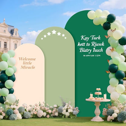 MODFUNS Wedding Arch Cover Set of 3 4ft 5ft 6ft Spandex Arch Cover Mixed Color Fitted Arch Backdrop Stand Covers Chiara Arch Covers Stretchy Backdrop for Birthday Party Reception Baby Bridal Shower