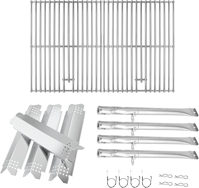 Grill Replacement Parts for Nexgrill 4 Burner 720-0830X, Grill Grate, Grill Burner and Heat Plates for Nexgrill Replacement Parts 4 Burner, Grill Parts Kit for Nexgrill 720-0830X Replacement Parts